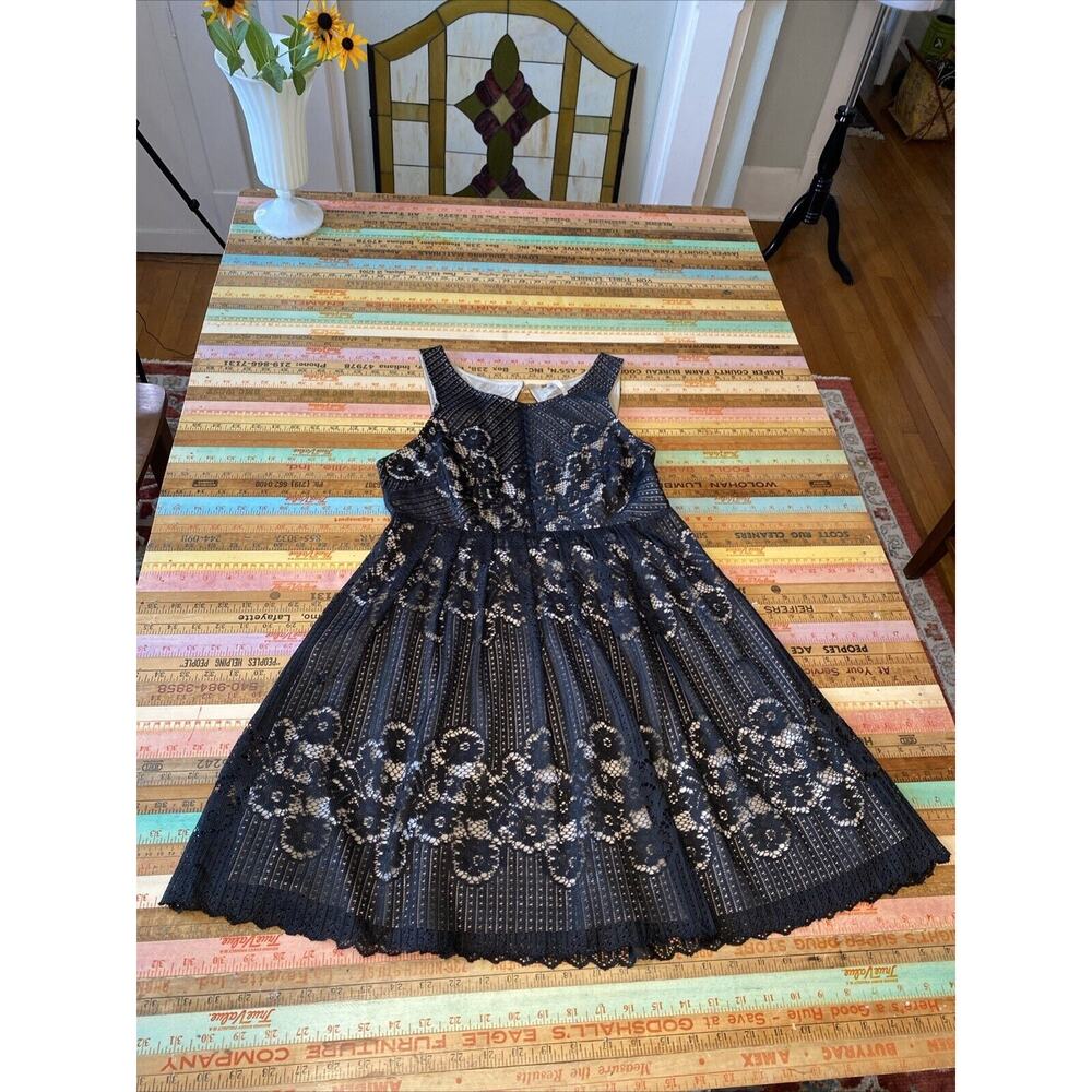 Free People Rocco Dress Black Lace Overlay Sleeveless Open Back Sz 4 Mini Sheer - Picture 10 of 13